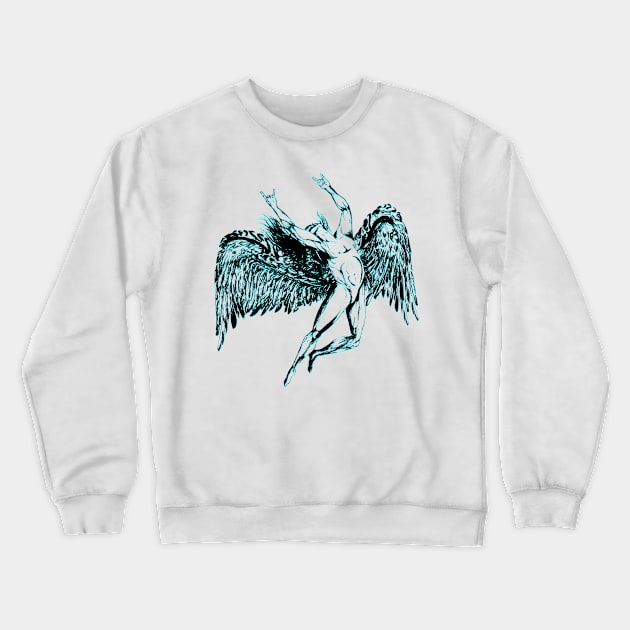 ICARUS THROWS THE HORNS - midnight blue Crewneck Sweatshirt by shethemastercovets